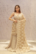 Elegant pre-draped lehenga saree