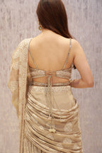 Elegant pre-draped lehenga saree