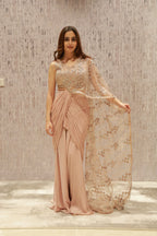 Elegant pre-draped saree