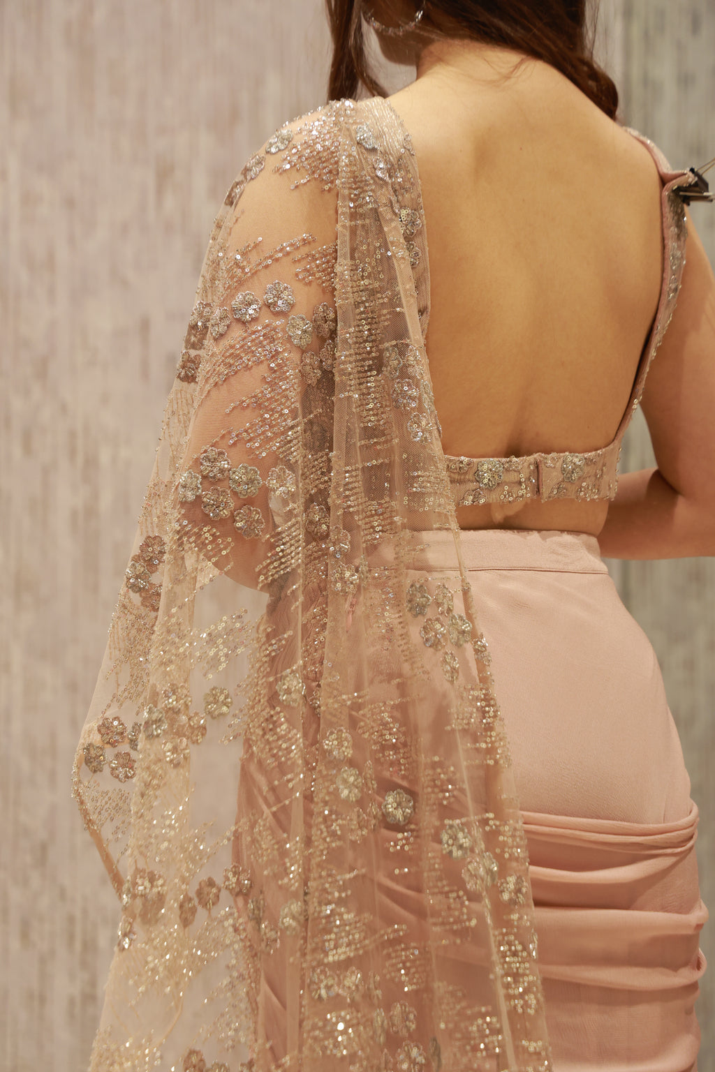 Elegant pre-draped saree