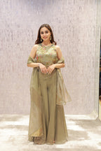 Elegant aqua green ensemble