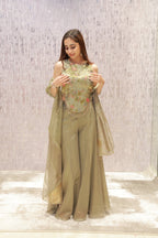 Elegant aqua green ensemble