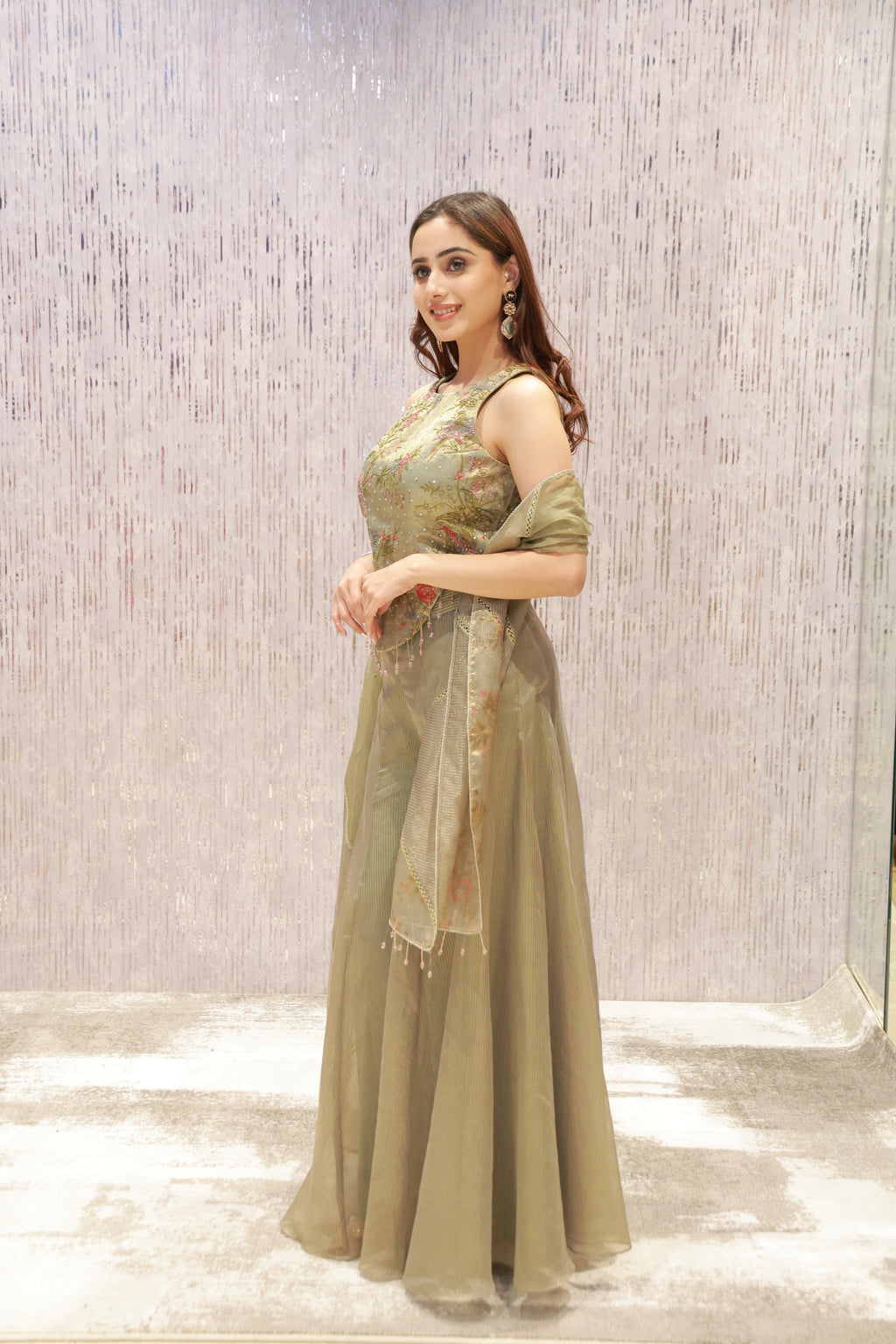 Elegant aqua green ensemble