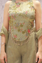 Elegant aqua green ensemble