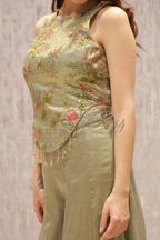 Elegant aqua green ensemble