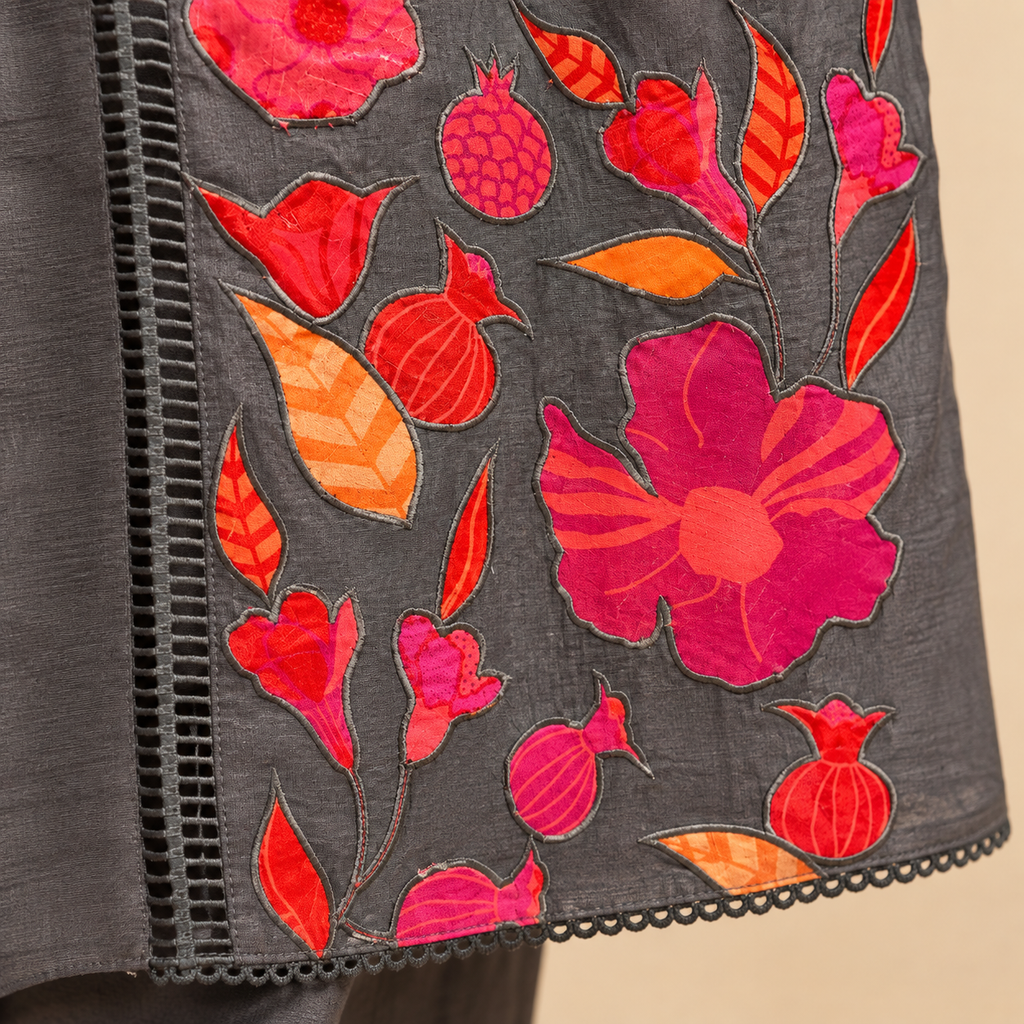 Pure Mul Chanderi Silk Appliqué Co-ord Set